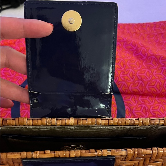 Tory Burch Tan Woven Clutch with Logo - Picture 3 of 6